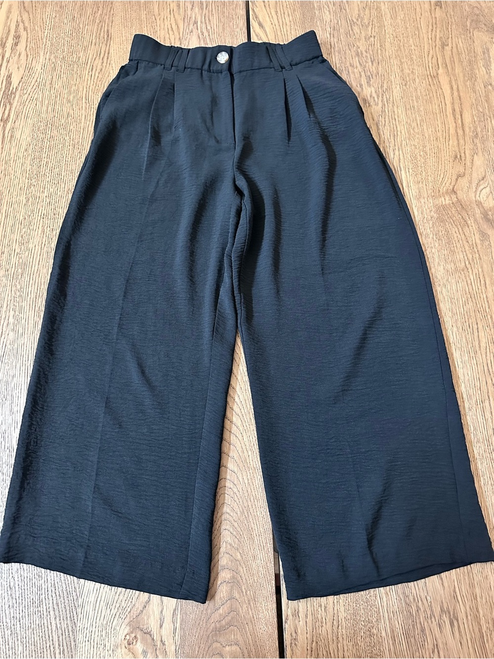 Black Haver & Blair Wide-Leg Pants with Button/Zip Waist SMALL